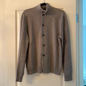 Suit Supply Grey Merino Wool Cardigan